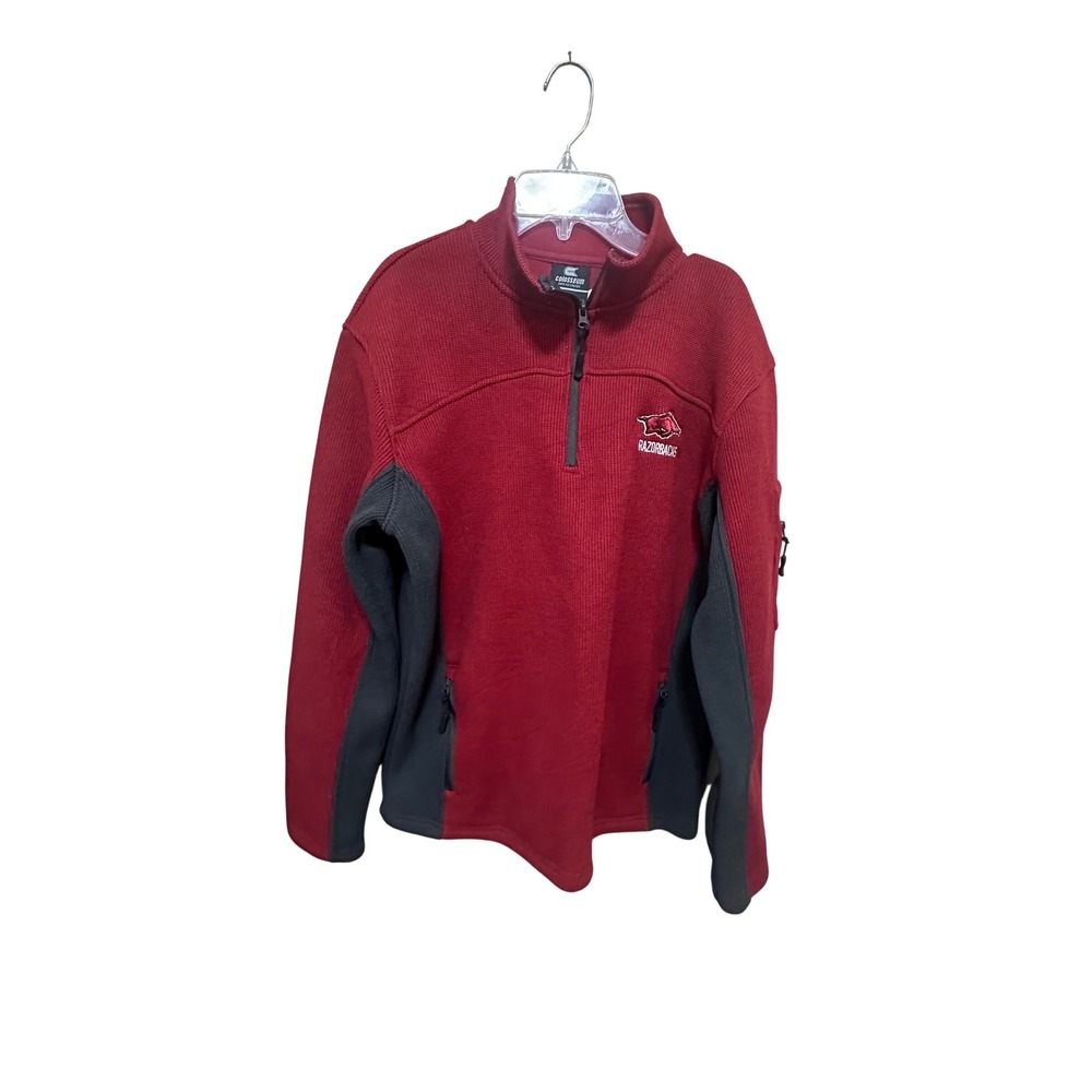Colosseum Arkansas Razorbacks Womens Pullover Fleece Jacket Size S Red